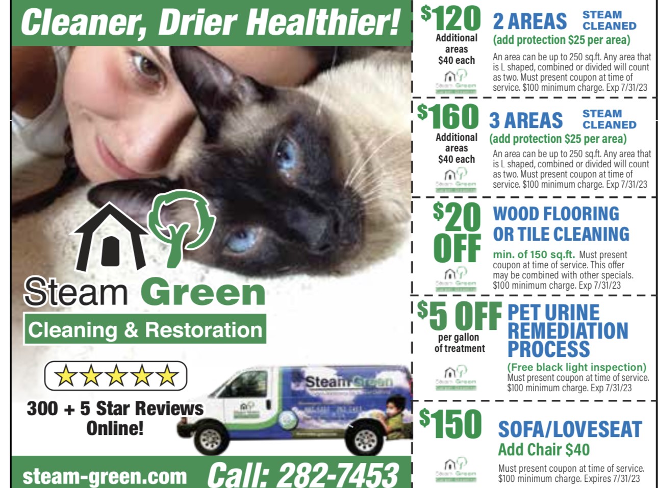 Coupon Steam Green Carpet Cleaning And Restoration